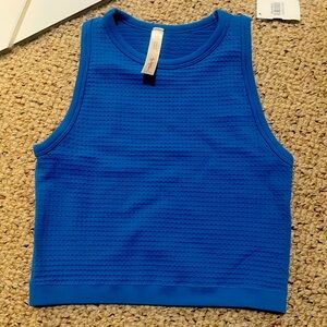 Dry goods crop blue tank